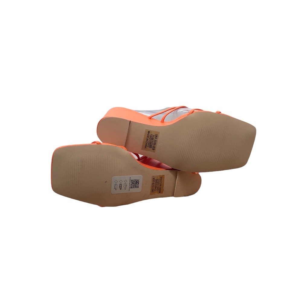 Topshop Orange Strappy Square Toe Wedge Sandals US 8 UK 6 EU 39 114610246 - Picture 6 of 8